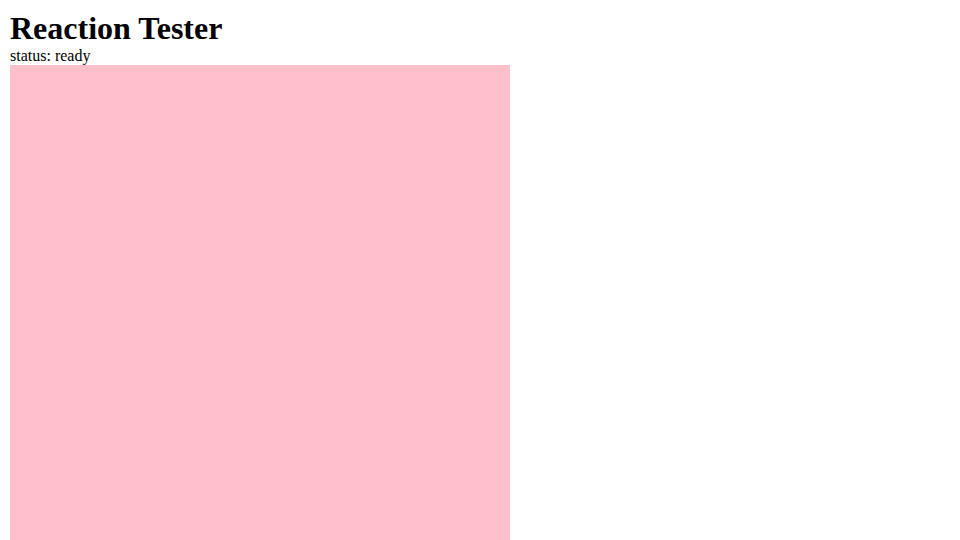 Screenshot of Reaction Tester